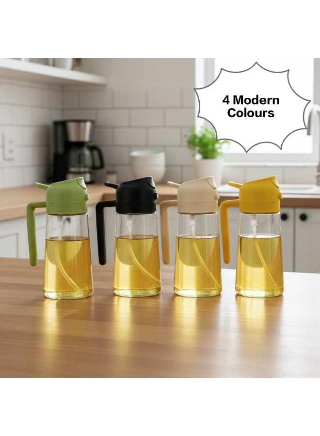 2-in-1 Olive Oil Sprayer & Oil Dispenser Bottle , Dual-Function Glass Spray & Pour for Air Fryer - Multicolor - Image 5